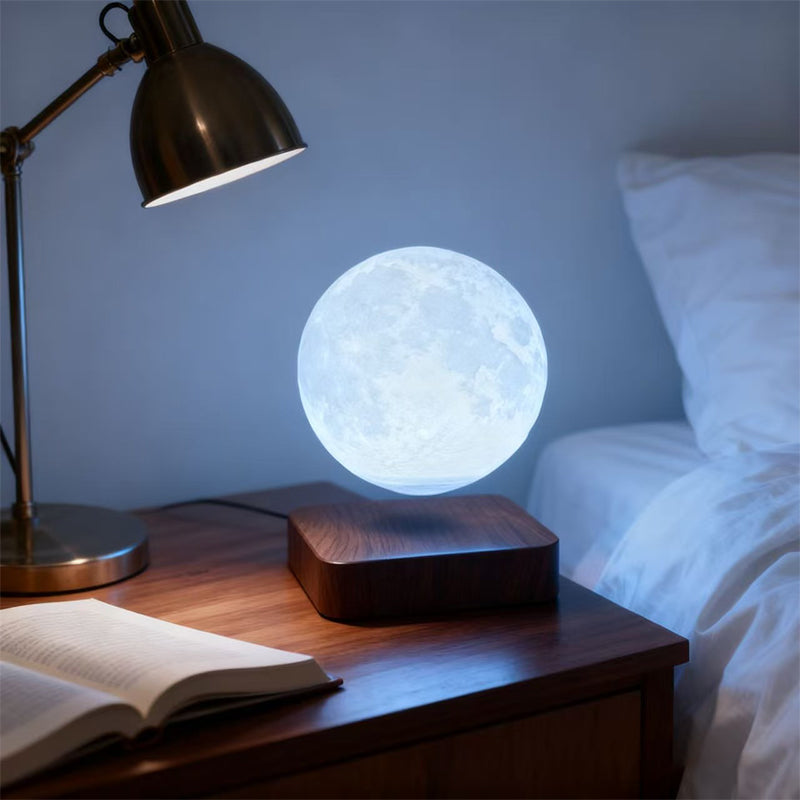 Magnetic Floating Moon Lamp - Levitating 3D Whimsical Night Light with 3 Color Modes